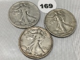 1934, 34-S, 34-D, Walking Liberty Half Dollars