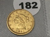 1851 $2 1/2 Gold