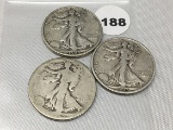 1935, 35-D, 35-S Walking Liberty Half Dollars
