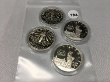 Lot of (4) 1986-S $1 Olympic Coins (90% Silver)