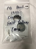 Lot of (7) Proof 1980's (Mix Date) Kennedy Half Dollar