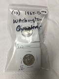 Lot of (13) 1964-D Washington Quarters