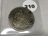 1862 Seated Half
