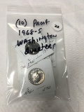 Lot of (10) Proof 1968-S Washington Quarters