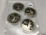 Lot of (4) 1986-S $1 Olympic Coins (90% Silver)
