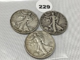 (2) 1939-D, 1939-S Walking Liberty Half Dollars
