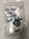Lot of (7) Proof 1980's (Mix Date) Kennedy Half Dollars