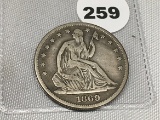 1869 Seated Half