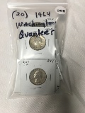 Lot of (20) 1964 Washington Quarters