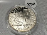 2007-P Proof Founding Jamestown $1 Coin (90% Silver)