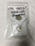 Lot of (10) 1964-D Washington Quarters