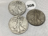 1945, 45-S, 45-D Walking Liberty Half Dollars