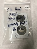 Lot of (7) Proof 1980's (Mix Date) Kennedy Half Dollars