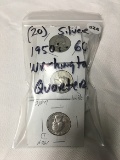 Lot of (20) Silver 1950's-60's Washington Quarters