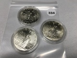 (3) 1986-P Ellis Island $1 Coins (90% Silver)