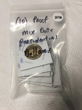 Lot of (10) Proof (Mix Date) Presidential Dollars