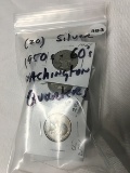 Lot of (20) Silver 1950's-60's Washington Quarters