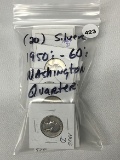 Lot of (20) Silver 1950's-60's Washington Quarters