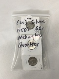 Lot of (20) Silver 1950's-60's Washington Quarters