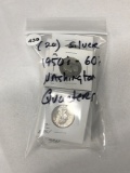 Lot of (20) Silver 1950's-60's Washington Quarters