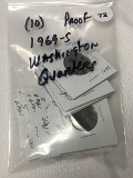 Lot of (10) Proof 1969-S Washington Quarters