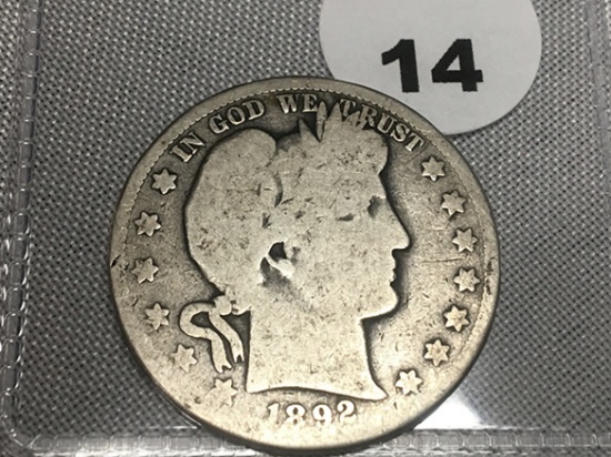 1892-S Barber Half