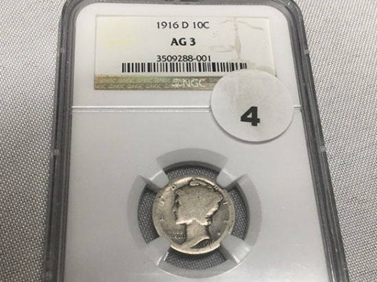 1916-D Mercury Dime, NGC AG3