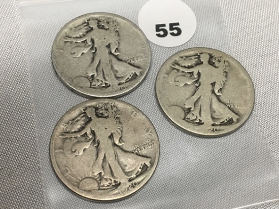 1920, 20-D, 20-S Walking Liberty Half Dollars