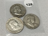 1954, 54-D, 54-S Franklin Half Dollars