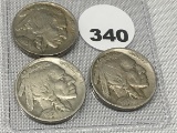 (3) 1916 Buffalo Nickels