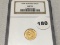 1856 $1 Gold Slanted 5 NGC AU55