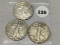 1937, 37-D, 37-S Walking Liberty Half Dollars