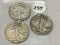 1943, 43-D, 43-S Walking Liberty Half Dollars