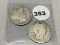 (2) 1892 Barber Quarters