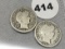 1913, 13-S Barber Dimes