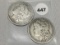 2X$ 1889-O Morgan Dollars