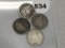 (4) 1887 Seated Dimes