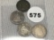1853, 55-O, 58, 58-O Seated Half Dimes