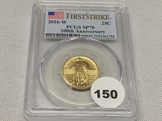 2016-W 25C Gold PCGS SP70 (100th Anniversary)