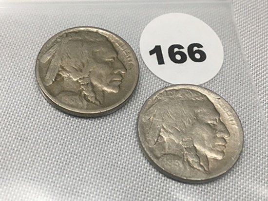 1913-D Type 1 And Type 2 Buffalo Nickels