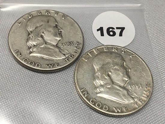 1951, 51-S Franklin Half Dollars