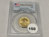 2016-W 25C Gold PCGS SP70 (100th Anniversary)