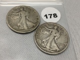 1917-S Obv & Rev Walking Liberty Half Dollars