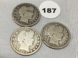 1894, 94-O, 94-S Barber Quarters