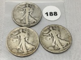 1919, 19-D, 19-S Walking Liberty Half Dollars