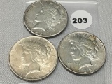 3X$ 1923-D-S Peace Dollars