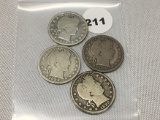 (2) 1898, 98-O, 98-S Barber Quarters
