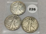 1937, 37-D, 37-S Walking Liberty Half Dollars