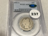 1901-S Barber Quarter PCGS AG03
