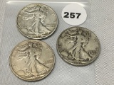 1943, 43-D, 43-S Walking Liberty Half Dollars